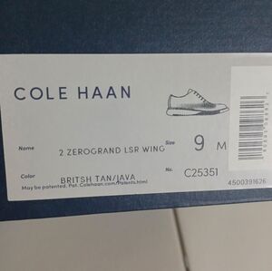 Cole Haan, Men's 2.ZERØGRAND Laser Wingtip Oxfords, British Tan-Java, S9